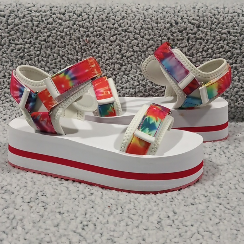Sugar tie dye platform sandals